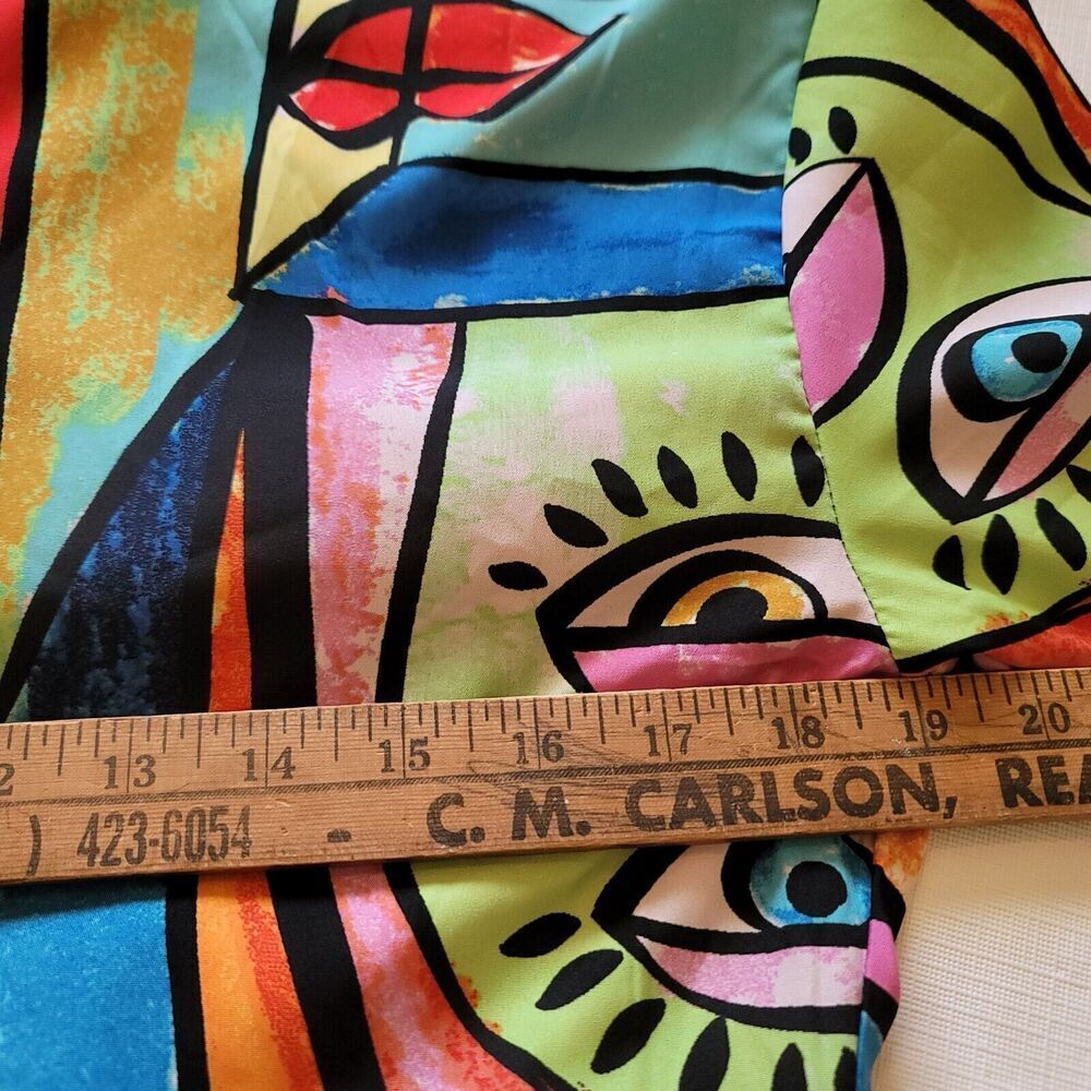 Anthropologie Live 4 Truth Colorful Retro Cropped Loose Fit Blouse Sz Small - Picture 7 of 8